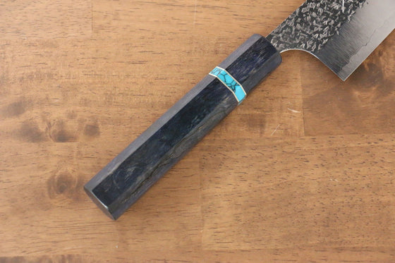 Yu Kurosaki Shizuku SG2 Hammered Gyuto 240mm Maple(With turquoise ring Blue) Handle - Seisuke Knife