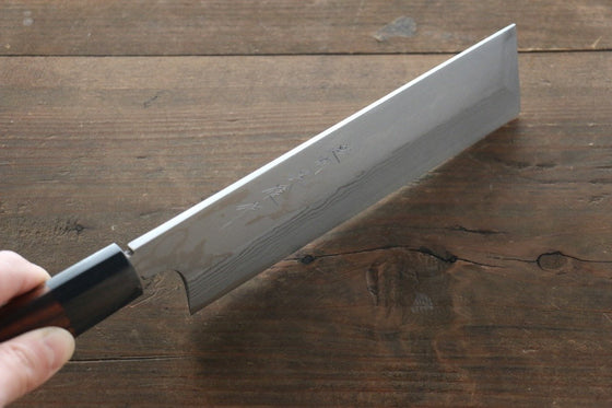 Hideo Kitaoka Blue Steel No.2 Damascus Kakugata Usuba Japanese Chef Knife 180mm - Seisuke Knife