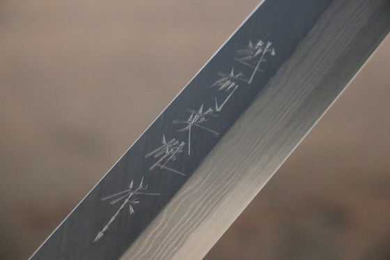 Hideo Kitaoka Blue Steel No.2 Damascus Yanagiba Japanese Chef Knife 210mm - Seisuke Knife