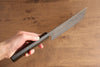 Yoshimi Kato VG10 Damascus Nakiri 165mm Enju Lacquered(Black） Handle - Seisuke Knife
