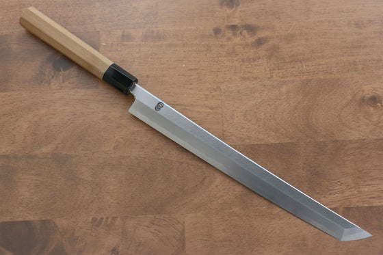 Kikuzuki White Steel No.2 Kasumitogi Sakimaru Takohiki 270mm with Magnolia Handle - Seisuke Knife