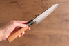 Tessen by Yamatsuka Tamahagane Damascus Santoku 165mm Wild Cherry Handle - Seisuke Knife