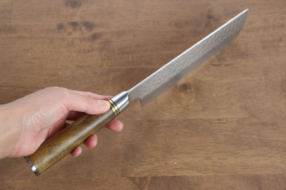 Takeshi Saji SG2 Hammered(Maru) Nakiri 165mm Chinese Quince Handle - Seisuke Knife