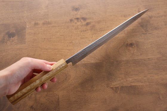 Yu Kurosaki Senko R2/SG2 Hammered Sujihiki 270mm Live oak Lacquered Handle - Seisuke Knife