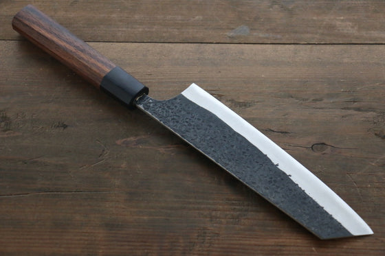 Yu Kurosaki Blue Super Clad Hammered Kurouchi Bunka Japanese Chef Knife 180mm - Seisuke Knife