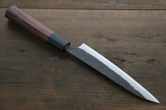 Yu Kurosaki Blue Super Clad Hammered Kurouchi Petty Japanese Chef Knife 150mm - Seisuke Knife