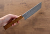 Yoshimi Kato VG10 Damascus Nakiri 165mm with Lacquered Black Persimmon Handle - Seisuke Knife