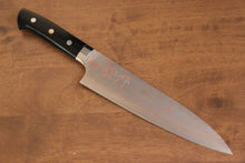  Takeshi Saji Blue Steel No.2 Colored Damascus Gyuto Japanese Knife 210mm Black Micarta Handle - Seisuke Knife