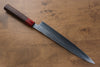 Yu Kurosaki Senko SG2 Hammered Sujihiki 240mm Shitan (ferrule: Red Pakka wood) Handle - Seisuke Knife