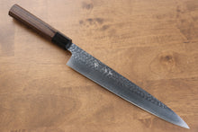  Yu Kurosaki Senko SG2 Hammered Sujihiki 240mm Shitan (ferrule: Black Pakka wood) Handle - Seisuke Knife