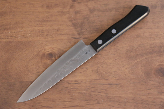 Nao Yamamoto AUS8 Hammered Petty-Utility 135mm Black Pakka wood Handle - Seisuke Knife
