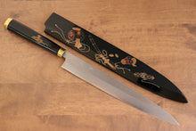  Takeshi Saji Maki-e Art Silver Steel No.3 Yanagiba 270mm Lacquered Handle - Seisuke Knife