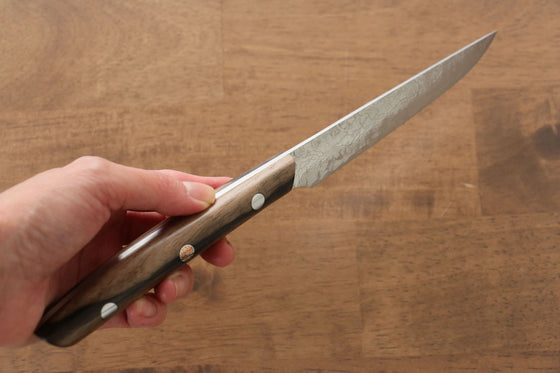 Takeshi Saji R2/SG2 Diamond Finish Steak  125mm Black Persimmon Handle - Seisuke Knife