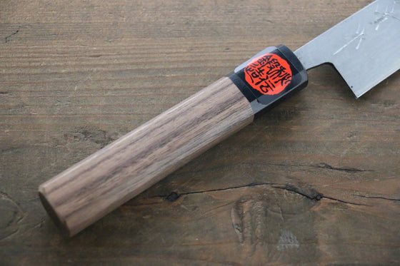 Shigeki Tanaka Blue Steel No.2 17 Layer Damascus Petty Japanese Chef Knife 150mm with Walnut Handle - Seisuke Knife