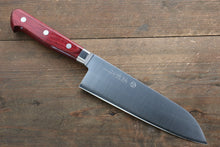  Takamura Knives R2/SG2 Santoku Japanese Knife 170mm with Red Pakkawood Handle - Seisuke Knife