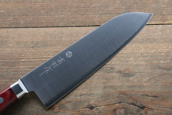 Takamura Knives R2/SG2 Santoku 170mm with Red Pakkawood Handle - Seisuke Knife