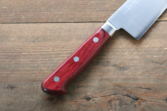 Takamura Knives SG2 Santoku 170mm with Red Pakkawood Handle - Seisuke Knife