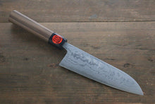  Shigeki Tanaka Blue Steel No.2 Damascus Santoku 165mm Walnut Handle - Seisuke Knife