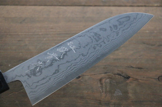 Shigeki Tanaka Blue Steel No.2 Damascus Santoku 165mm Walnut Handle - Seisuke Knife