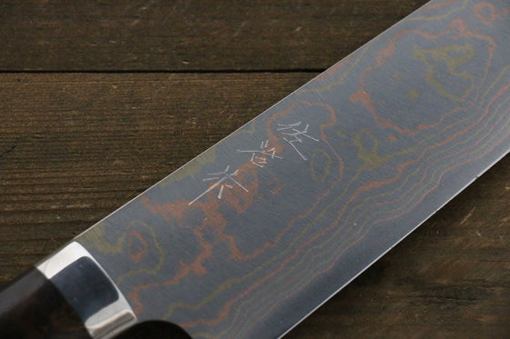 Takeshi Saji Blue Steel No.2 Colored Damascus Gyuto  240mm Ironwood Handle - Seisuke Knife
