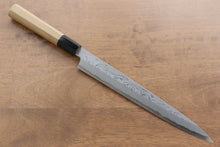  Kikuzuki Blue Steel No.1 Damascus Yanagiba Japanese Knife 240mm Magnolia Handle - Seisuke Knife