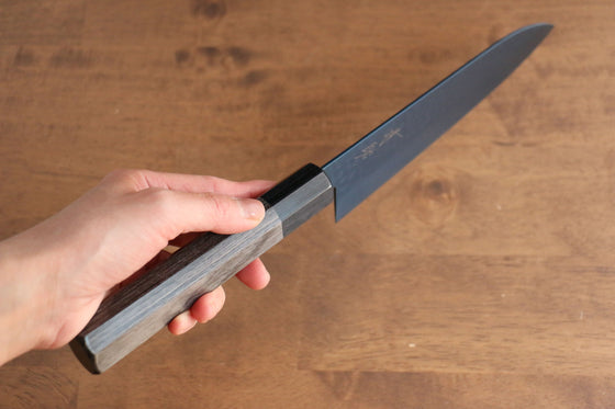 Seisuke SK-85鋼 Ion plating Hammered Santoku Japanese Knife 180mm Gray Pakka wood Handle - Seisuke Knife