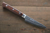 Seisuke VG10 17 Layer Damascus Petty-Utility  80mm Mahogany Handle - Seisuke Knife