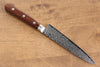 Seisuke Mokusei ZA-18 Mirrored Finish Damascus Petty-Utility 135mm Brown Pakka wood Handle - Seisuke Knife