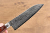 Seisuke Mokusei ZA-18 Mirrored Finish Damascus Santoku 170mm Brown Pakka wood Handle - Seisuke Knife
