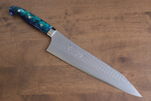  Yu Kurosaki Senko Ei SG2 Hammered Gyuto 240mm Blue Green Acrylic Handle - Seisuke Knife
