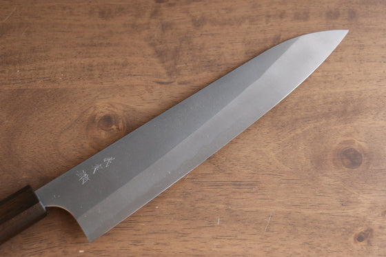 Yoshimi Kato Blue Super Nashiji Gyuto 240mm Enju Lacquered(Black） Handle - Seisuke Knife