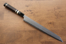  Jikko Blue Steel Damascus Kiritsuke Sujihiki Japanese Knife 270mm Ebony with Double Ring Handle - Seisuke Knife
