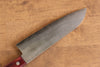 Nao Yamamoto Silver Steel No.3 Nashiji Santoku 180mm with Red Pakkawood Handle - Seisuke Knife