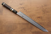 Jikko Blue Steel Damascus Kiritsuke Sujihiki 270mm Ebony with Double Ring Handle - Seisuke Knife