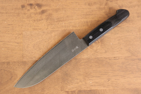 Nao Yamamoto SRS13 Nashiji Damascus Santoku 170mm Black Pakka wood Handle - Seisuke Knife