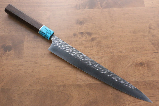 Yu Kurosaki Fujin SPG2 Hammered Damascus Sujihiki Japanese Knife 270mm Wenge Handle - Seisuke Knife