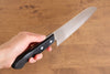 Nao Yamamoto SRS13 Nashiji Damascus Santoku 170mm Black Pakka wood Handle - Seisuke Knife