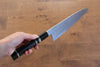 Jikko Blue Steel Damascus Gyuto 210mm with Ebony & Double Ring Handle - Seisuke Knife