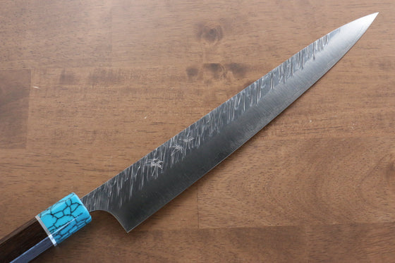Yu Kurosaki Fujin SPG2 Hammered Damascus Sujihiki Japanese Knife 270mm Wenge Handle - Seisuke Knife