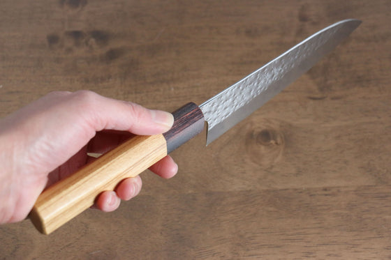 Yu Kurosaki Senko SG2 Hammered Small Santoku 150mm Keyaki (Japanese Elm) Handle - Seisuke Knife