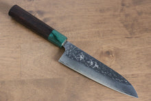  Yu Kurosaki Senko SG2 Hammered Small Santoku 150mm Shitan (ferrule: Green Pakka wood) Handle - Seisuke Knife