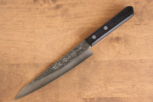  Nao Yamamoto Silver Steel No.3 Hammered Petty-Utility Japanese Knife 160mm with Black Pakkawood Handle - Seisuke Knife