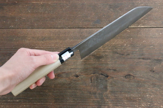 Fujiwara Teruyasu White Steel No.1 Nashiji Santoku 180mm with Magnolia Handle - Seisuke Knife