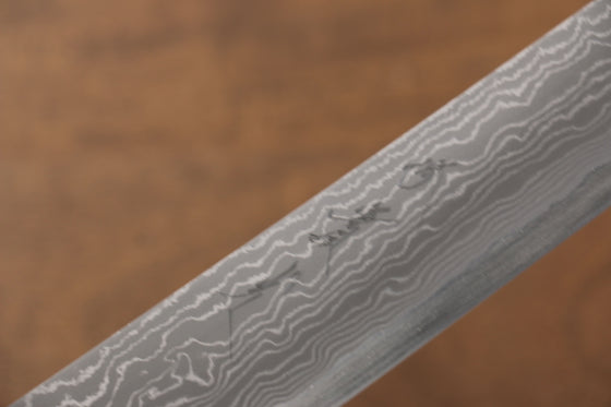 Jikko Blue Steel Damascus Kiritsuke Sujihiki 300mm Ebony with Double Ring Handle - Seisuke Knife