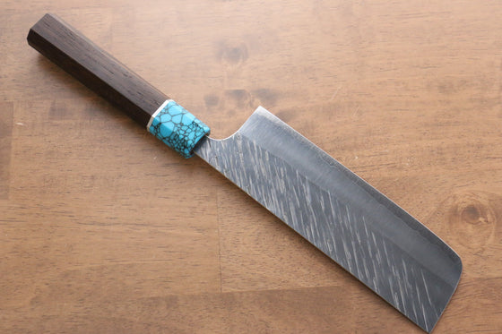 Yu Kurosaki Fujin SPG2 Hammered Damascus Nakiri 165mm Wenge Handle - Seisuke Knife