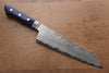 Seisuke Blue Steel No.2 Nashiji Kiritsuke Santoku 195mm Blue Pakka wood Handle - Seisuke Knife