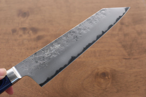 Seisuke Blue Steel No.2 Nashiji Kiritsuke Santoku 195mm Blue Pakka wood Handle - Seisuke Knife