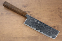  Seisuke Nami AUS10 Mirrored Finish Damascus Nakiri  170mm with Oak Handle - Seisuke Knife