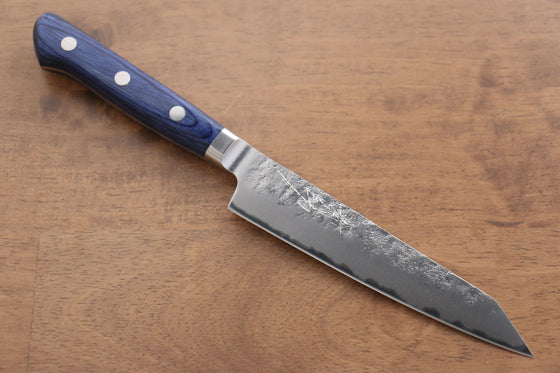 Seisuke Blue Steel No.2 Nashiji Kiritsuke Petty-Utility 145mm Blue Pakka wood Handle - Seisuke Knife