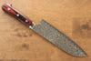 Yoshimi Kato R2/SG2 Damascus Santoku  180mm Red and Black Pakkawood Handle - Seisuke Knife